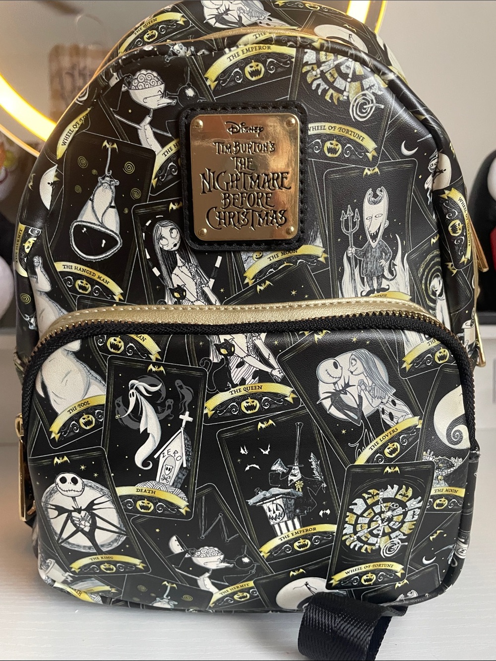 Disney The Nightmare Before Christmas Black and Gold Mini Backpack